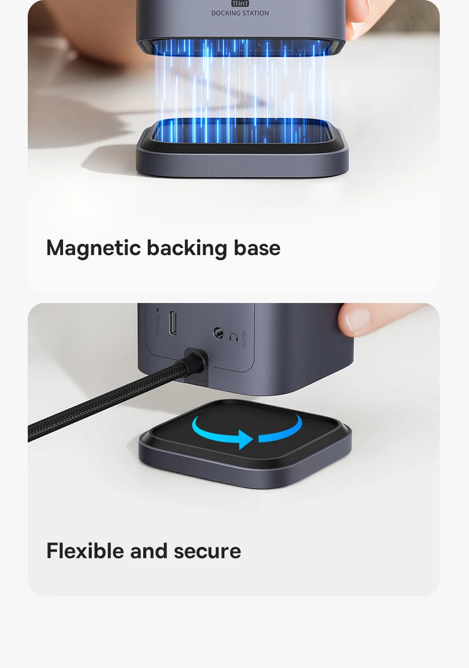 Baseus USB C Hub to DP 4K@60Hz HDMI DisplayPort 11-IN-1 Docking Station Triple Display RJ45 PD 100W For Window Mac USB 3.1 HUB