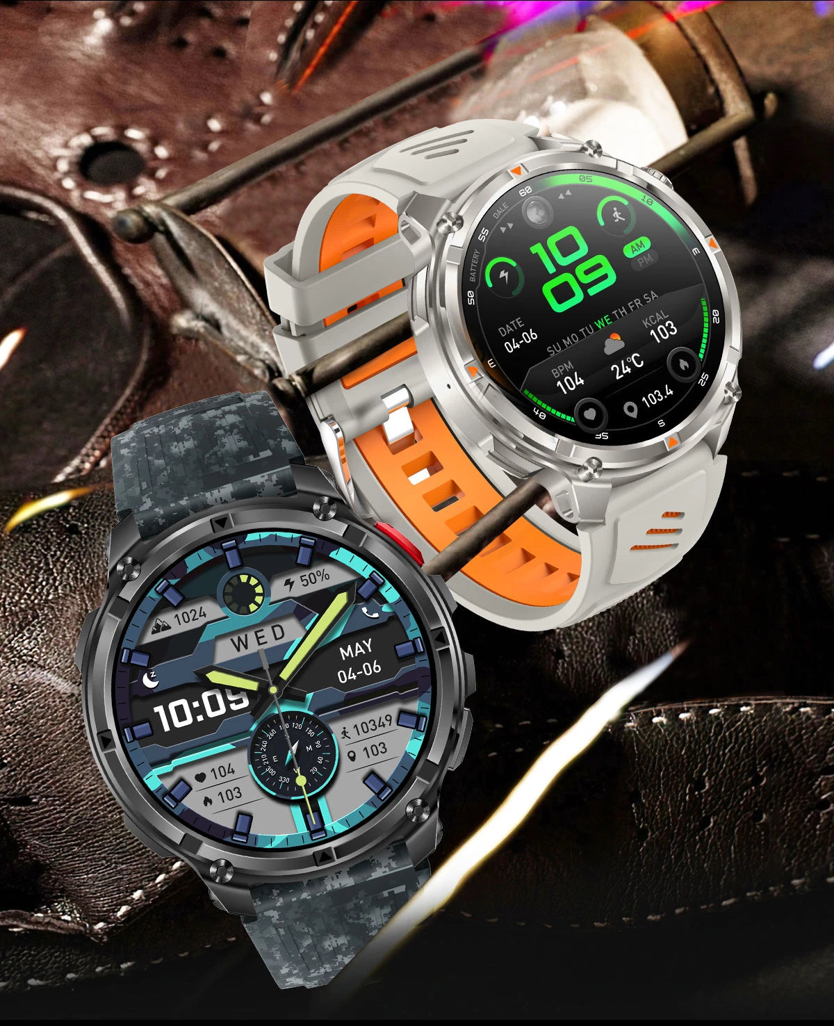 2026 New 1100mah AMOLED Smart Watch Men 170+Sport Fitness LED Flashlight IP69 Waterproof Bluetooth call GPS track Smartwatch iOS