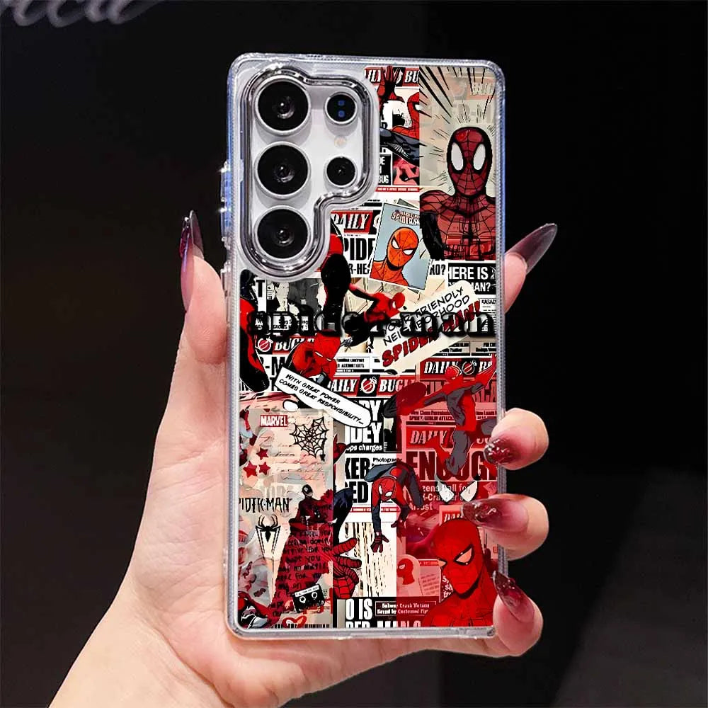 Spider-Man Anime For Samsung Galaxy S26 S25 EDGE S24 S23 S22 S21 S20 FE Ultra Plus Transparent Soft Phone Case