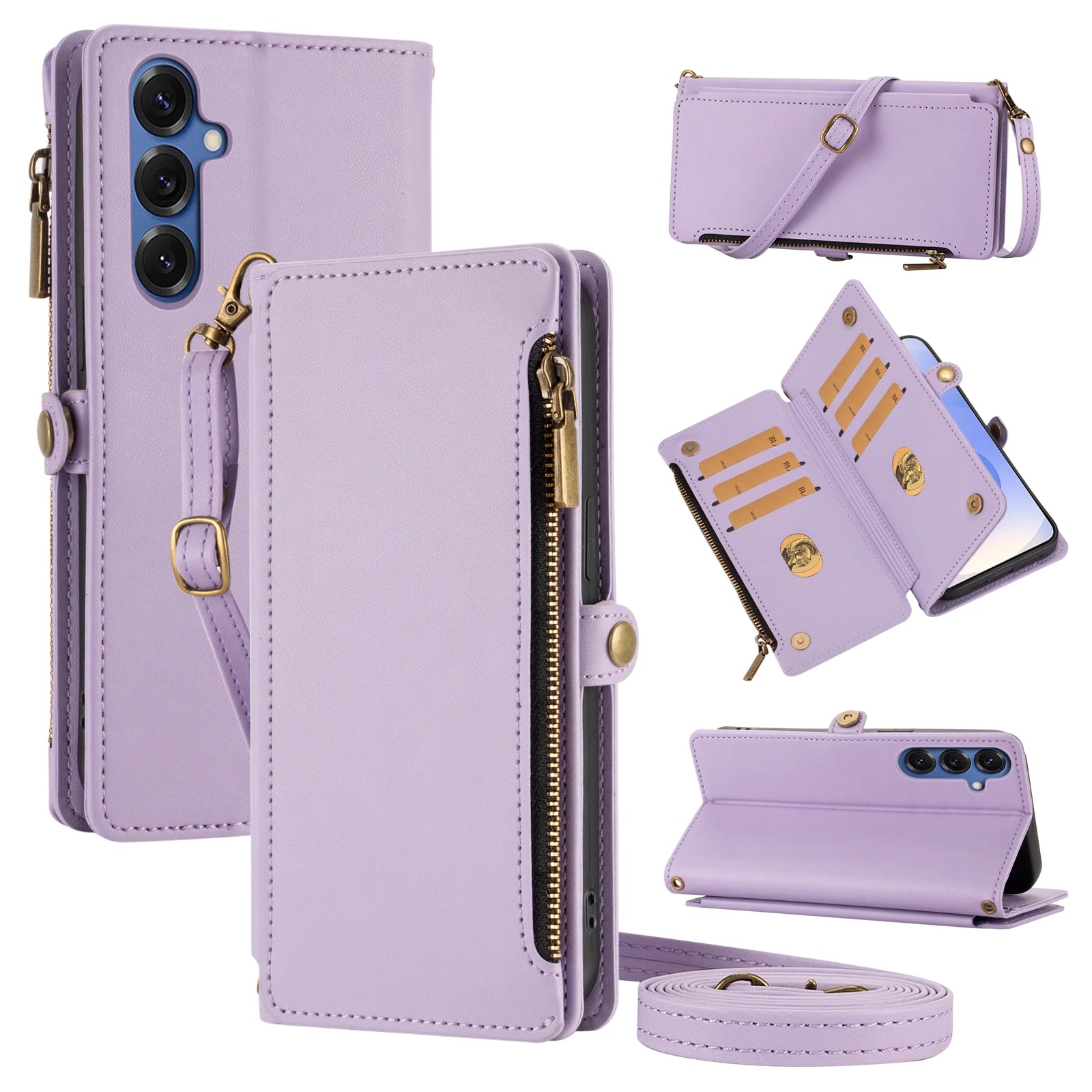 For Galaxy Galaxy S25 Ultra S24/S23/S22/S21/S20/S10/S9 Mobile Phone Case Flip Wallet Style with Multiple Card Slots for Coins and Cards Faux Leather Phone Protective Cover