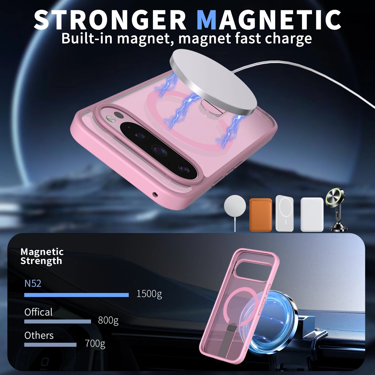 Matte Magnetic Kickstand Case For Google Pixel 9A 10 9 Pro XL Shockproof Anti-Fingerprint Protective Cover