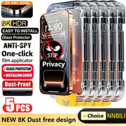NNBILI 5Pcs Dust Free Installation Privacy Screen Protector for IPhone 17 Pro Max  16 15 14 13 12 11 Pro 17e 16e Anti-spy Glass