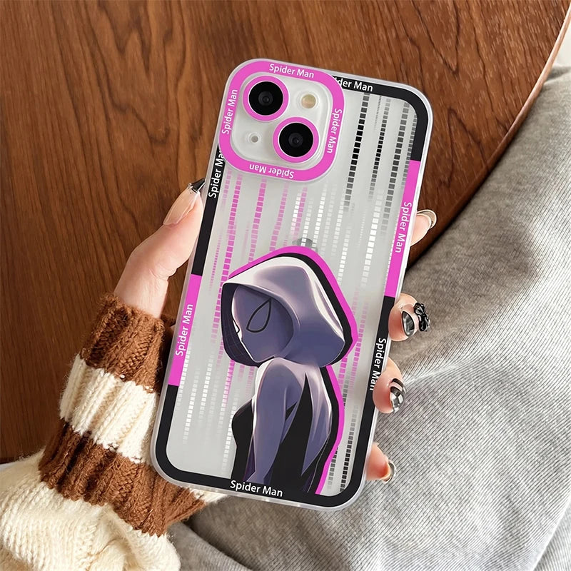 Spider Man Cover For Apple iPhone 17 AIR 16E 15 14 13 12 Mini Pro Max Plus Transparent Soft Phone Case