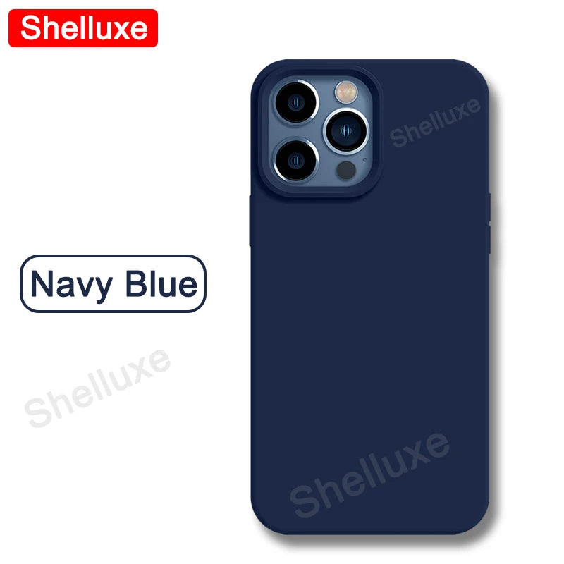 Luxury Liquid Silicone Case Shelluxe For iPhone 17 16 15 14 Pro Max For APPLE iPhone17 Air iPhone16 iPhone15 Plus Phone Cases
