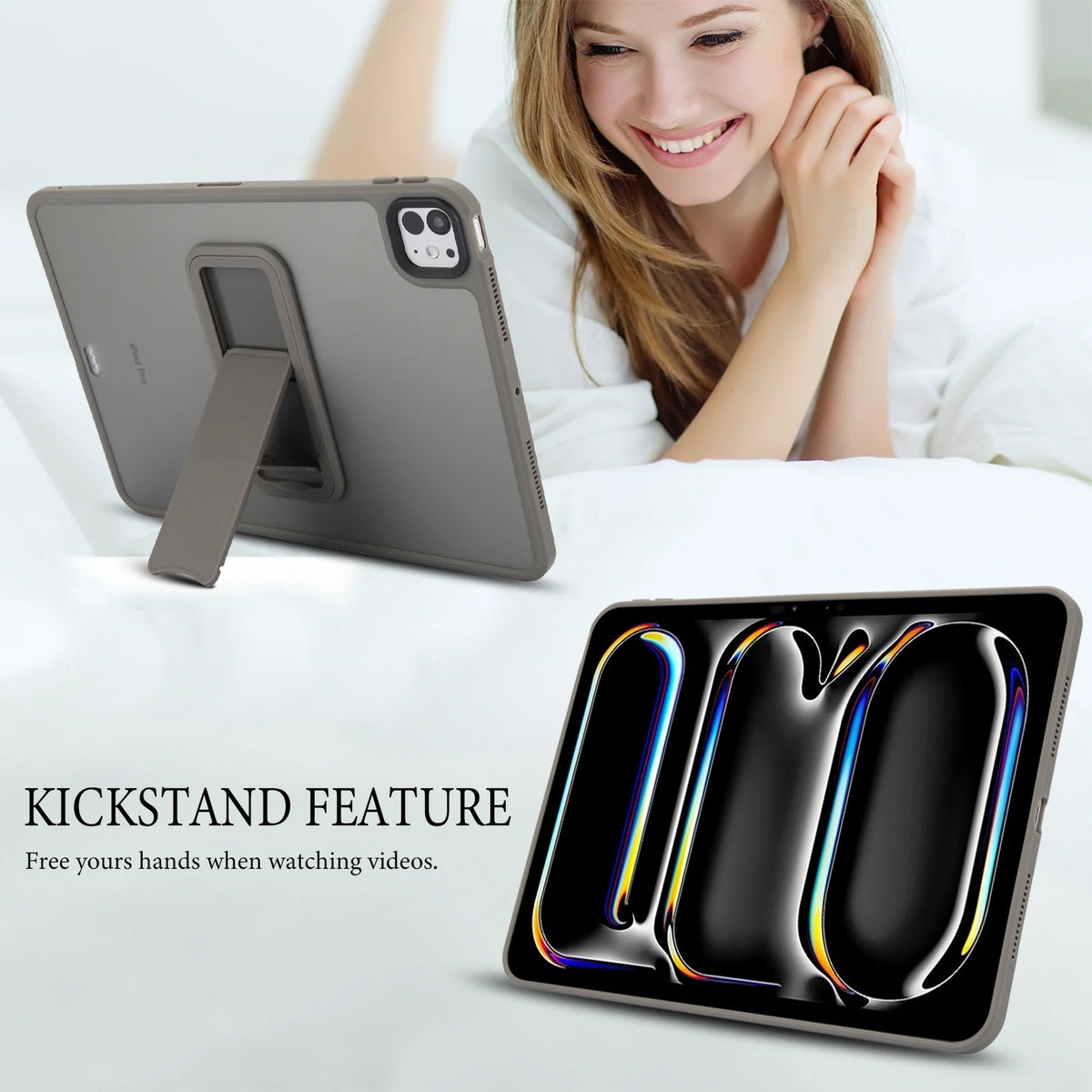 Matte Stand Case For iPad Pro Air 4 5 6 7 8 9th 10th Generation Cases 2024 Translucent 10.2 10.9 11 12.9 13 Mini Kickstand Cover
