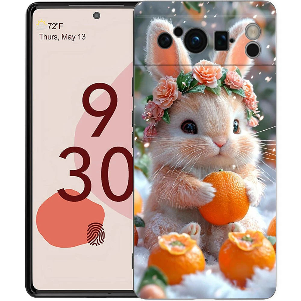 Ink And Wash Painting Rabbit Art Phone Case Cover for Google Pixel 10 9 8 7 6 7A 6A Pro Shockproof Soft TPU 9 Pro XL Shell Capas