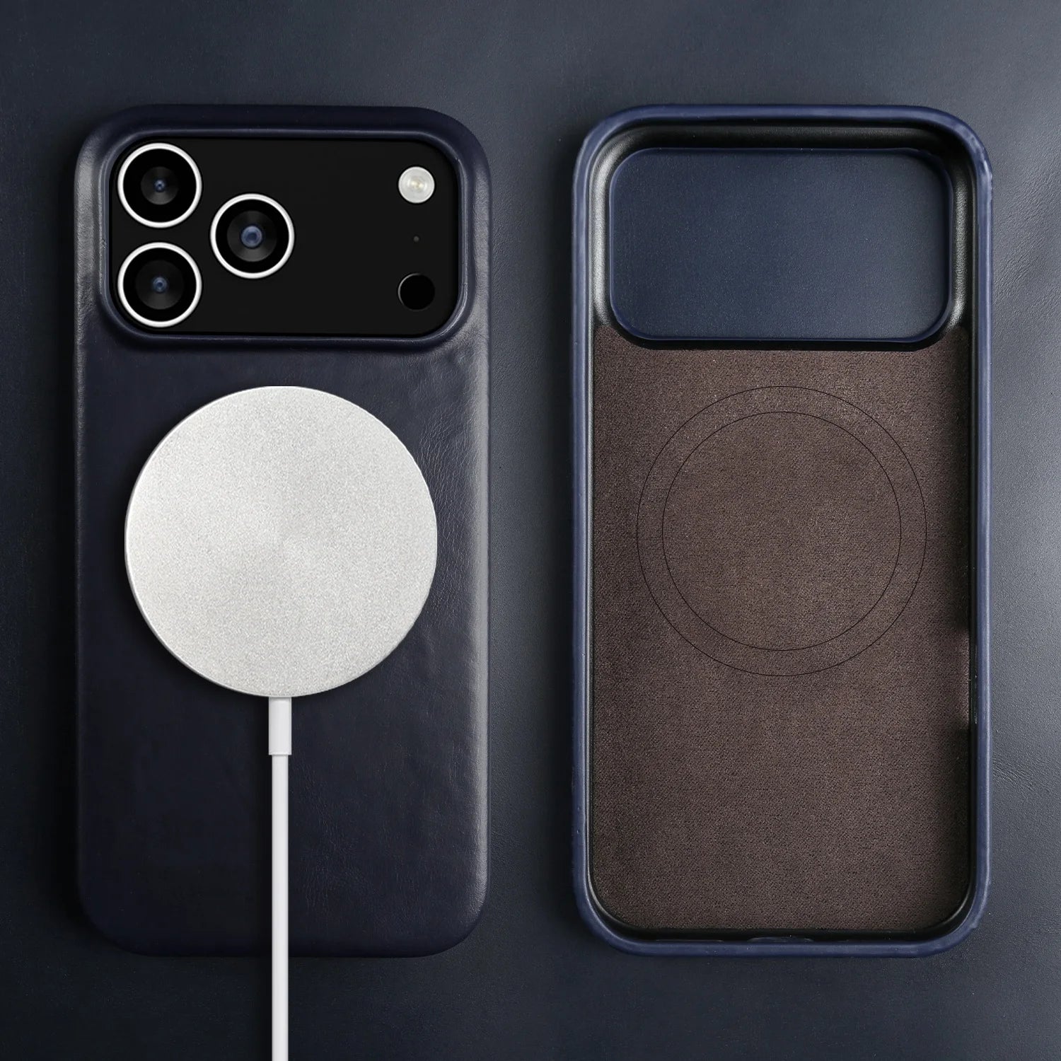 Vintage Oil Wax Full Covered Genuine Leather Case For Iphone 17 Pro Max 16 15 14 13 12 11 for Magsafe Magnetic Phone Cover Cases