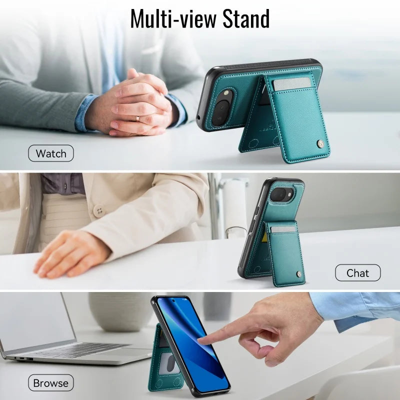 2 In 1 Detachable Leather Flip Wallet Phone Case for Google Pixel 11 Pro 10 10A  XL 9A 9 Kickstand Cards Holder Cover Hoesje Bag