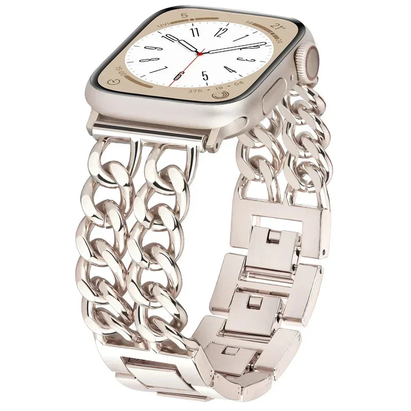 Link Bracelet for Apple Watch Band Ultra 2 49mm 40mm 44mm 41mm 45mm Metal Stainless steel IWatch Strap Series 9 8 7 SE 6 5 4 3
