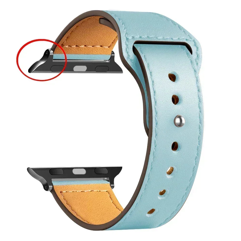 Leather band For Apple watch straps 41mm/45mm 42mm 46mm 40-44mm sport loop bracelet iWatch series 10 9 8 7 4 5 6 se Ultra 2 49mm