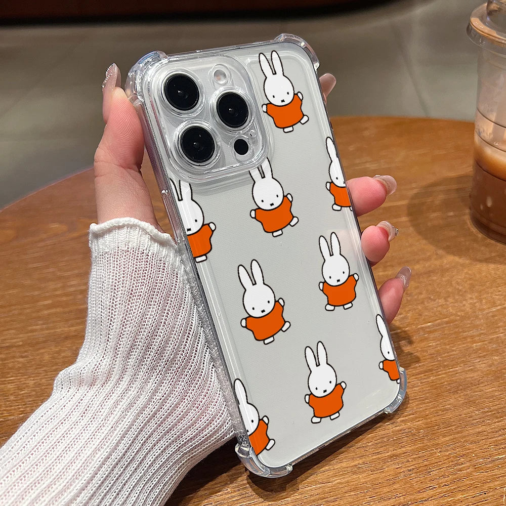 Cute Rabbit M-Miffies Phone Case for Samsung Galaxy S26 S25 S24 S23 S22 S21 S20 FE Ultra Plus 5G Soft Anti Drop Cover
