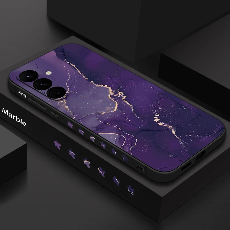 Marble Case For Samsung Galaxy S24 S23 S22 Ultra S21 S20 FE A15 A25 A55 A35 A26 A54 5G A16 A36 A56 S25 Watercolor Silicone Cover