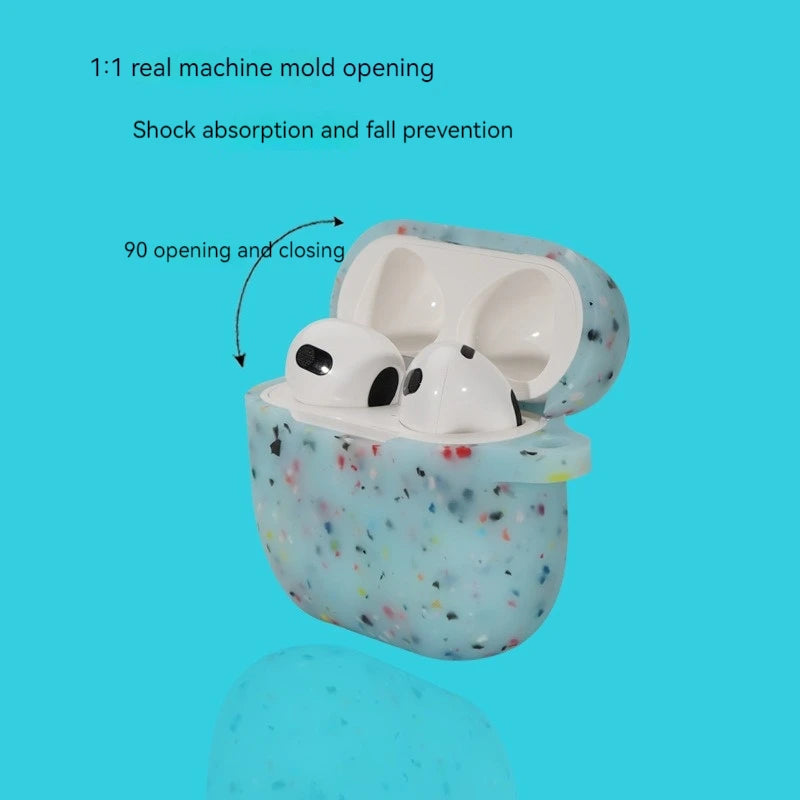 Luminous Silicone Soft Headphone Case with Keychain Compatible with AirPods 3/2/1 pro 2 AirPods Pro2 Third-party Protective Cove