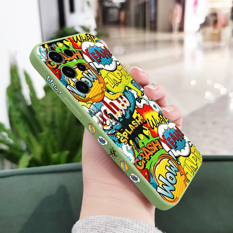 Explosiver English Phone Case For Samsung Galaxy S25 S24 S23 S22 S21 S20 S10 S10E Ultra Plus FE Note 20 Ultra 10 Plus Cover