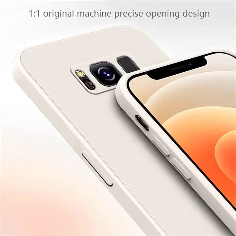 Simple Silicone Phone Case for Samsung Galaxy S8 S9 S10 S20 S21 S22 S23 S24 S25 FE Plus Camera Protective Shockproof Back Cover
