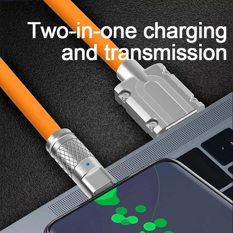 3PCS 120W Super Fast Charge Type-C Liquid Silicone Cable Quick Charge USB C Lines For Xiaomi Huawei Samsung USB Phone Data Wire