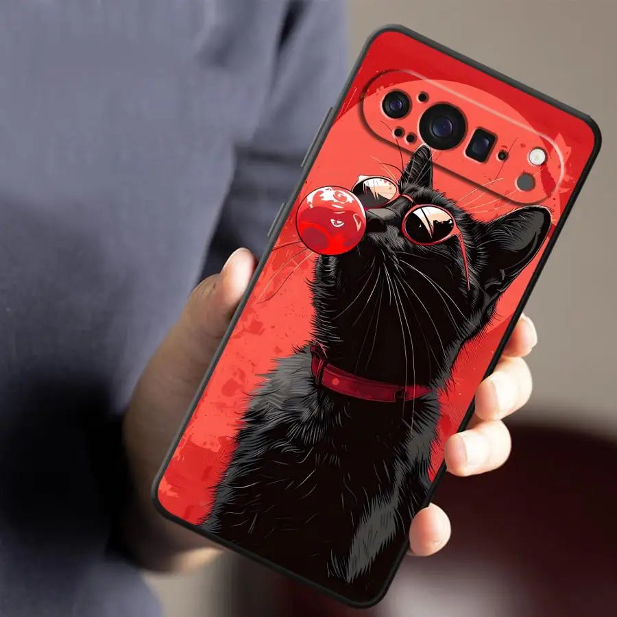 Starry Sky Cat Funda Phone Cover Case for Google Pixel 6a 6 7 8 Pro 10 9 Pro XL 7a 8a 9a
