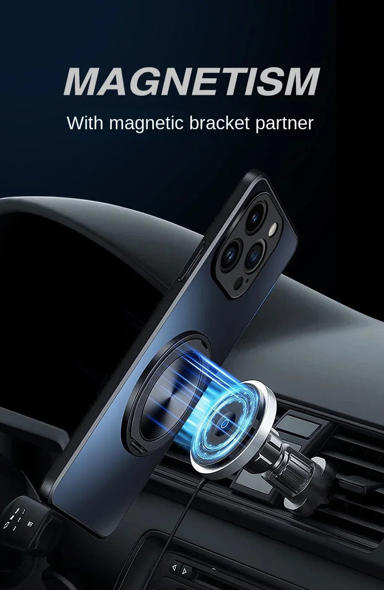 For Samsung Galaxy S25FE S25 S24Plus Case Hard Matte With Ring Magnetic Protective Back Cover Case For Samsung S24 S23 S22 Ultra