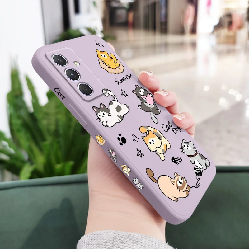 Cat String Ball Case For Samsung Galaxy A56 A36 A26 A54 A34 A24 A14 A55 A35 A25 A17 A16 A15 A07 A06 A05 A05S A04 A04S A04E 4G 5G