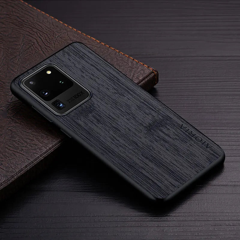 Case for Samsung Galaxy S20 Ultra Plus FE 5G funda bamboo wood pattern Leather cover Luxury coque for galaxy s20 ultra case capa