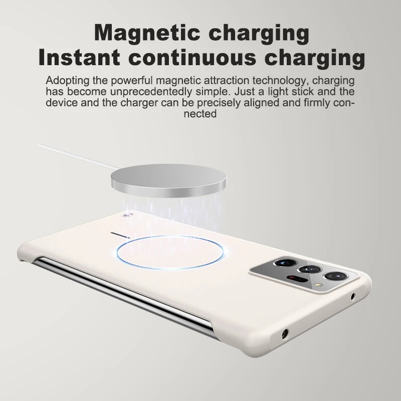 For Magsafe Frameless Magnetic Wireless Charging Phone Case For Samsung Galaxy Note 20 Ultra Note20Ultra Slim Hard Back Cover