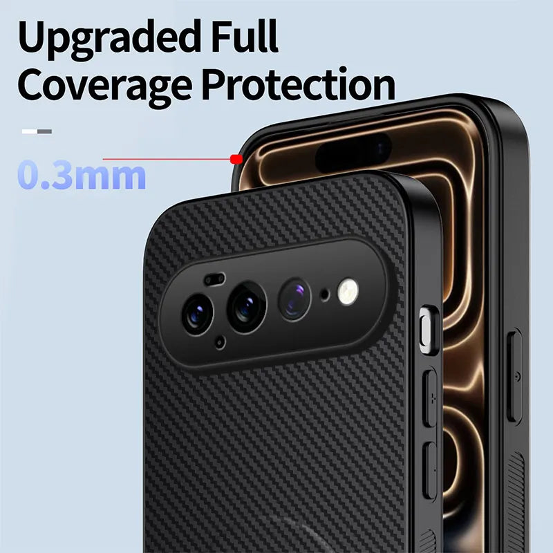 Carbon Fiber Leather Phone Case for Google Pixel 11 10 9 Pro XL 6A 7A 8A 9A 10A 7 8 Pro Magnetic Wireless Charging Bracket Cover