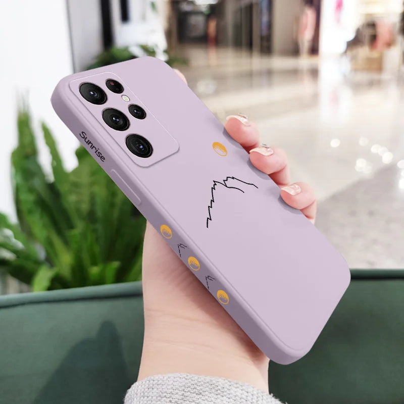 Line Mountain Phone Case For Samsung Galaxy S25FE S24 S23 S22 S21 S20 Ultra Plus FE S10 S9 S10E Note 20 Ultra 10 9 Plus Cover