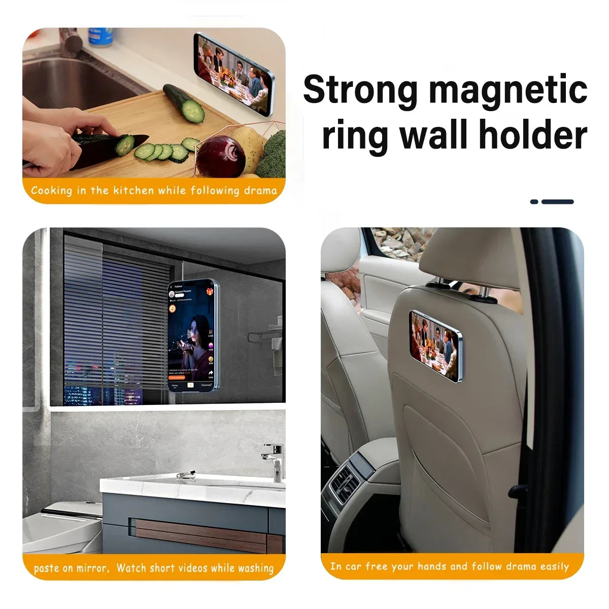 Universal Strong Magnet Phone Stand Holder for Magsafe iPhone 12/13/14/15/16/17 iPad Car Wall Use Ring Holder Tablet Stand