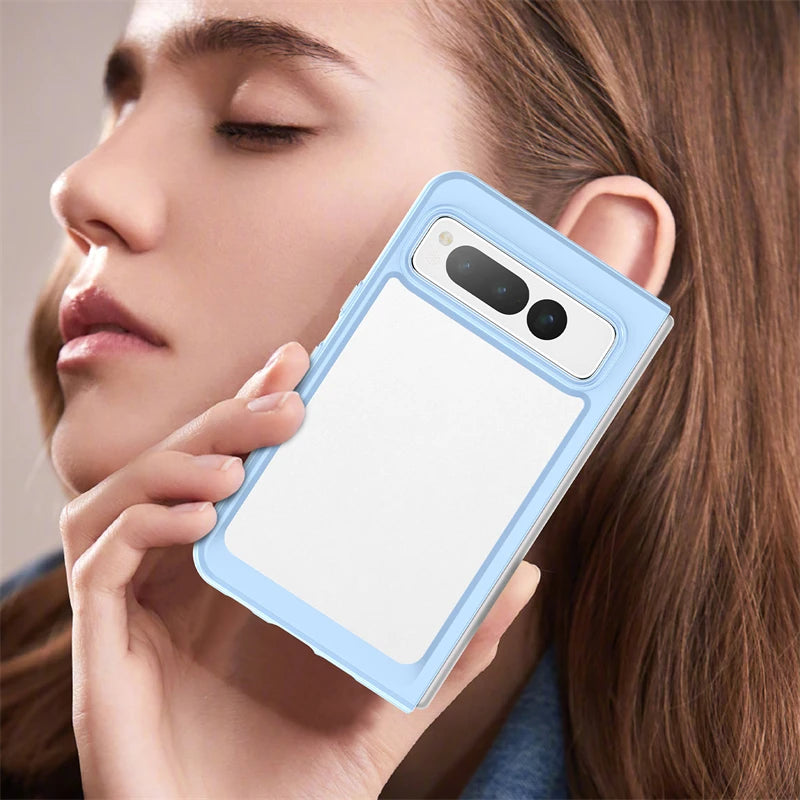 For Google Pixel Fold Case Luxury Silicone Clear Bumper For Pixel Fold Capa TPU Shockproof Case For Google Pixel Fold Cover
