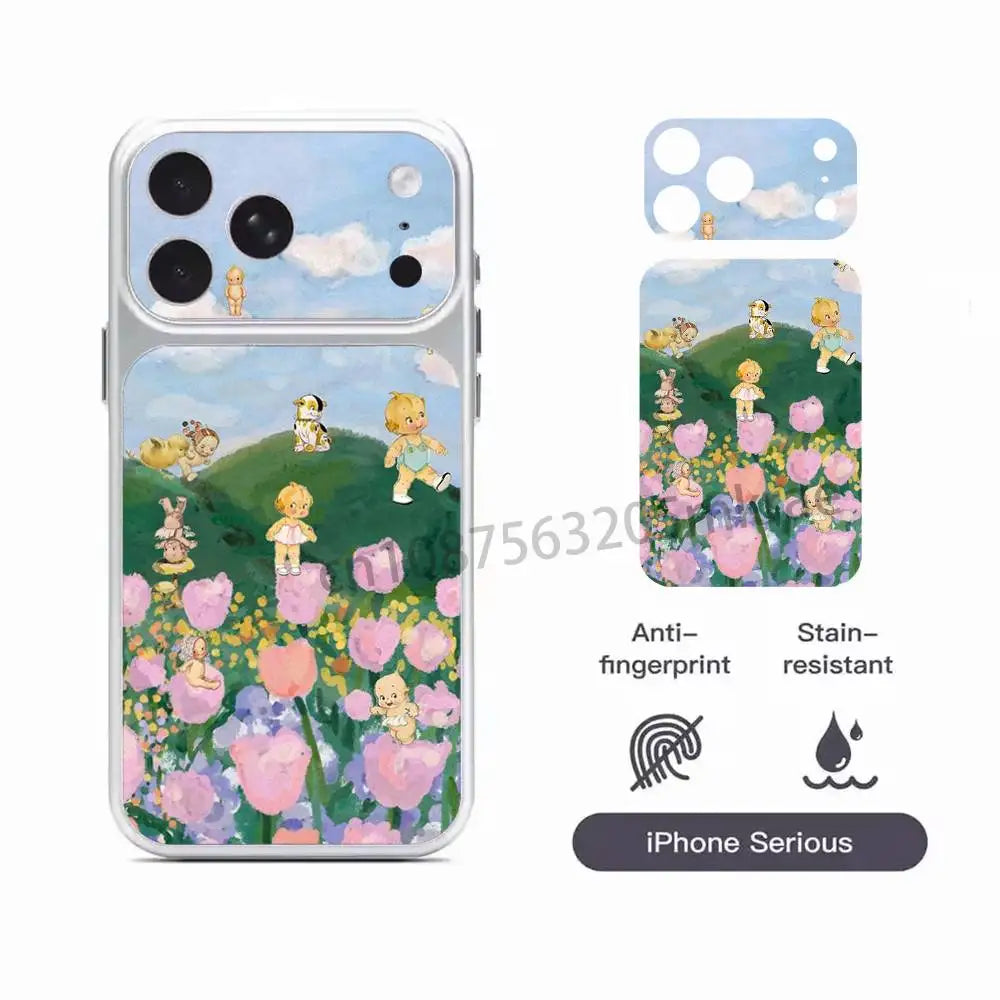 K-Kewpie Cute Angel Protective Sticker for iPhone 17Pro 17ProMax Full Body Back Cover Decal Skin