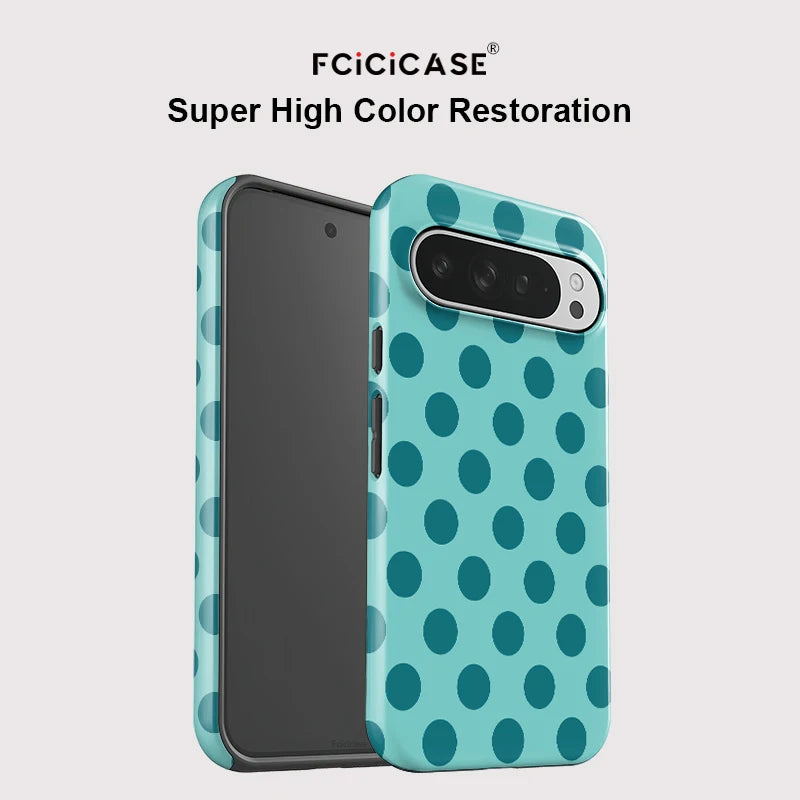 Fcicicase Anti Fall Matte Phone Case For Google Pixel 10 9 Pro XL 7A 9 8 10 Pro 10A 8A Circular Dots Print Shockproof Cover