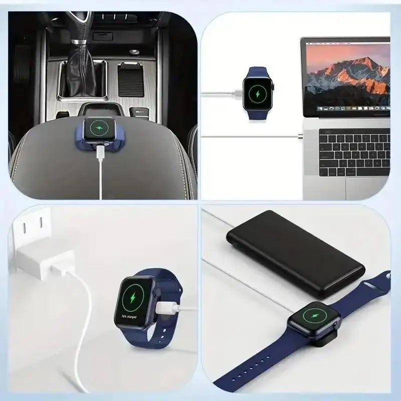 Portable Wireless For iWatch Wireless Charger For Apple Watch 10 9 8 7 6 5 4 SE Mini Metal Charger For iWatch Series Ultra 1 2 3