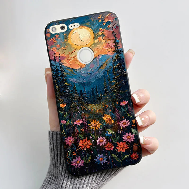 Luxury Cute Love Rabbit Cartoon Funny Case For Google Pixel XL Pixel1 1 XL Black Silicone Soft Phone Case Protective Back Cover