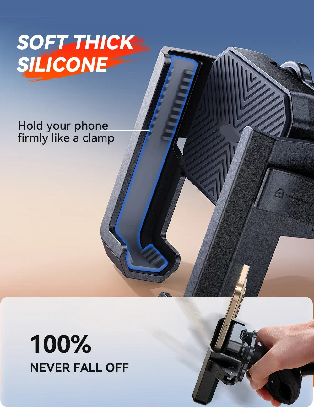 Motorcycle Phone Mount Holder Dual Vibration Dampener Universal Bike Bicycle Phone Mount for 4.7''-7'' Phones