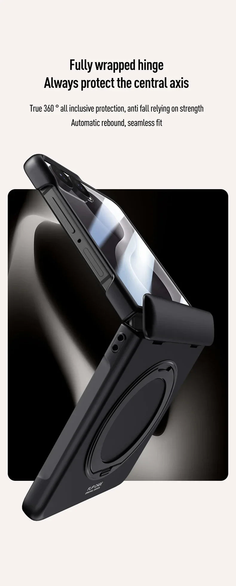 Magnetic Wireless Charging Matte Case For Samsung Galaxy Z Flip 8 7 With Rotating Bracket Hinge Tempered Film Shockproof Cover
