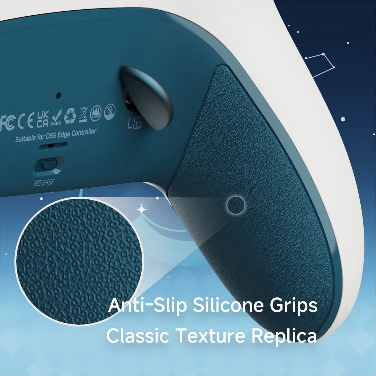 Suitable for PS5 Elite Controller New Design Pattern Modification Shell, Anti Slip Grip - Controller Not Included