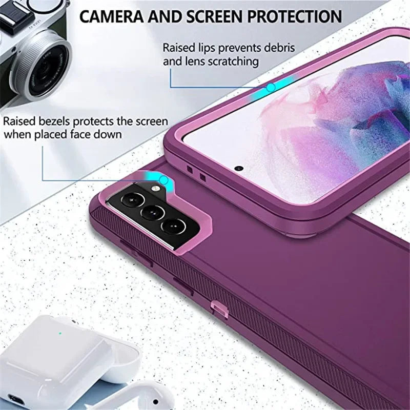 Defender Case for Samsung Galaxy S20 S21 FE S22 S23 S24 S25 Ultra S9 S10 Plus S10E Note 20 9 10 Plus Case ShockProof Aqua Cover