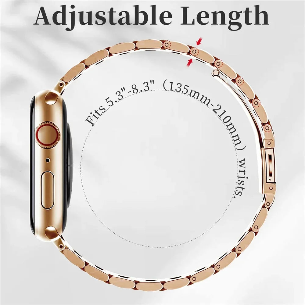 Strap for apple watch bands 46mm 44mm 45mm 40mm 42-41mm Slim Stainless steel link ultra3 49mm iwatch series 11 10 9 8 7 6 SE 5 4