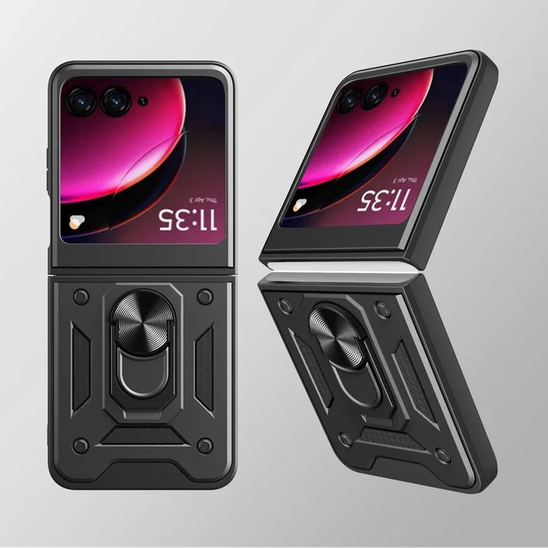 Armor Shockproof Case For Motorola Razr 60 50 40 Ultra Moto Razr+ Plus 2025 2024 2023 Cover With Ring Stand Holder Coque Fundas