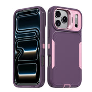 Shockproof Armor Defender Case For iPhone 17 16 15 14 13 12  Pro Max Plus 17E 16E Camera Holder Dual Layer Heavy Protector Cover