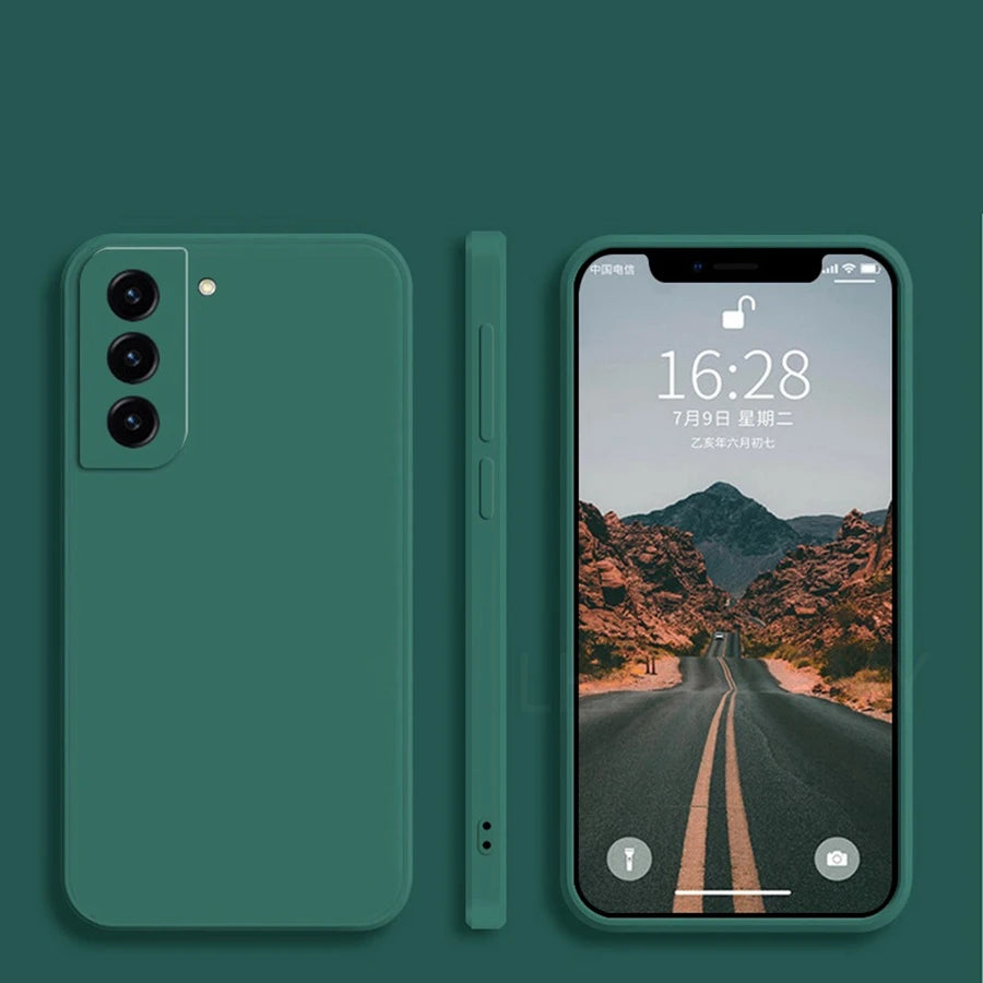 Square Liquid Silicone Soft Case For Samsung Galaxy S22 S21 S20 FE 5G S10 Plus Note 20 Ultra 10 Lite A22 A32 A52 A72 Full Cover