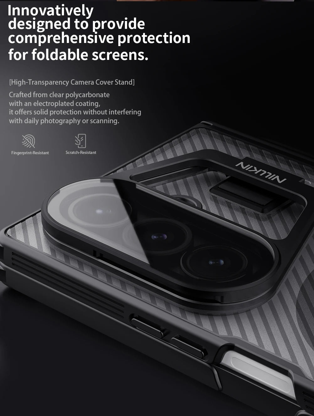 For Samsung Galaxy Z Fold 7 5G Nillkin Magnetic Case with Customs S-Pen Camshield Prop Transparency Camera Stand Cover Case