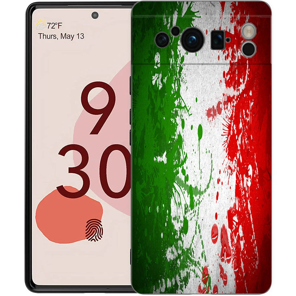 Italian flag Phone Case For Google Pixel 10 9 8 7 6 Pro XL 9A 8A 6A 7A 5G Soft Shockproof TPU Black Cover