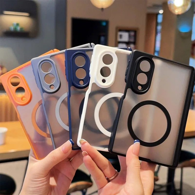 Luxury Matte Skin Feel Hinge Protection for Magsafe Case for Samsung Galaxy Z Fold 8 Wide  7 6 5 Fold8 Ultra Shockproof Cover