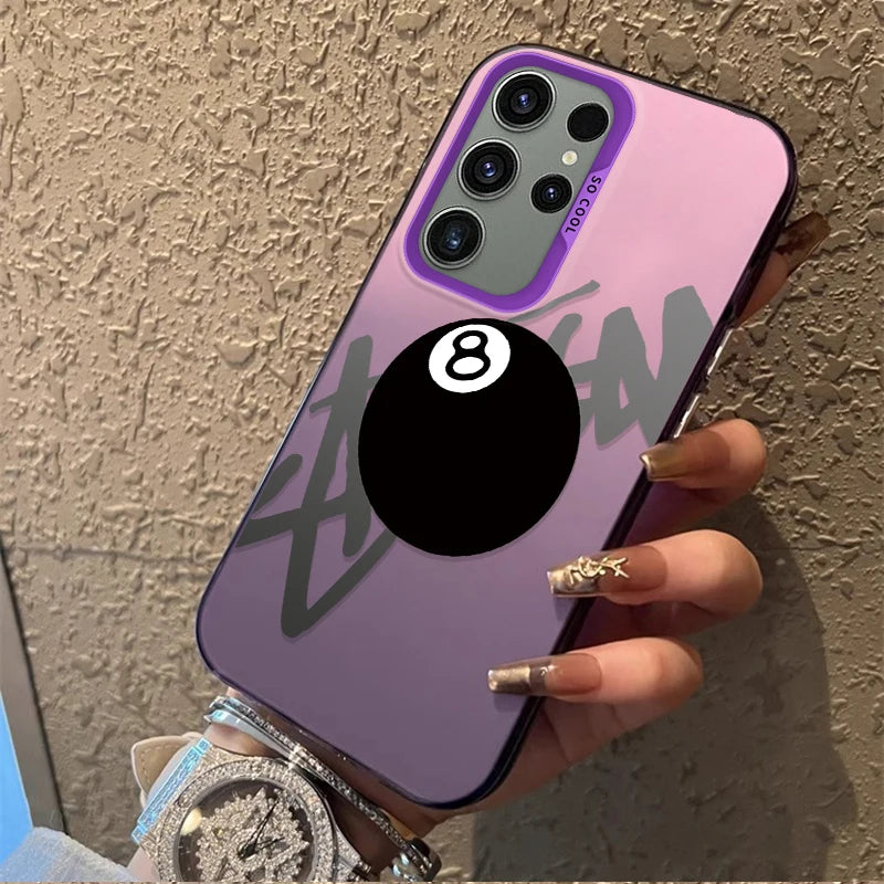 Billiards Frosted Case for Samsung Galaxy S25 S24 S23 S22 Ultra S21 Plus S20 FE A73 A72 A71 A56 A55 A54 A53 Acrylic Hard Cover
