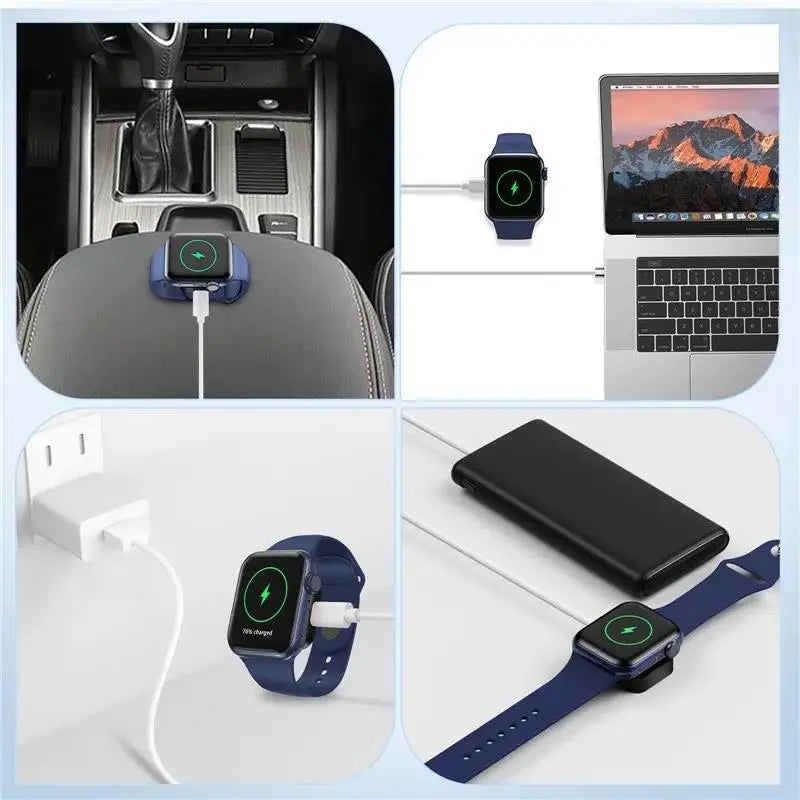 Portable Wireless For iWatch Wireless Charger For Apple Watch 10 9 8 7 6 5 4 SE Mini Metal Charger For iWatch Series Ultra 1 2 3