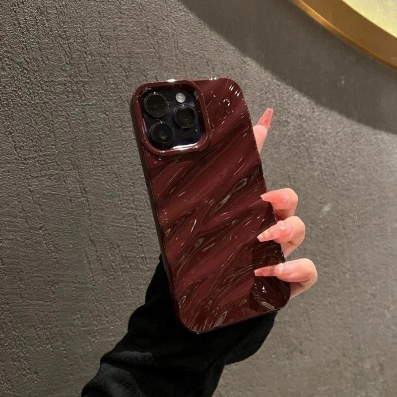 Soft Water Ripple Pattern Phone Case For iPhone 11 12 13 14 15 16 17 Pro Max X Xs Max XR 7 8 Plus SE 2020 Air Bumper Cases Cover