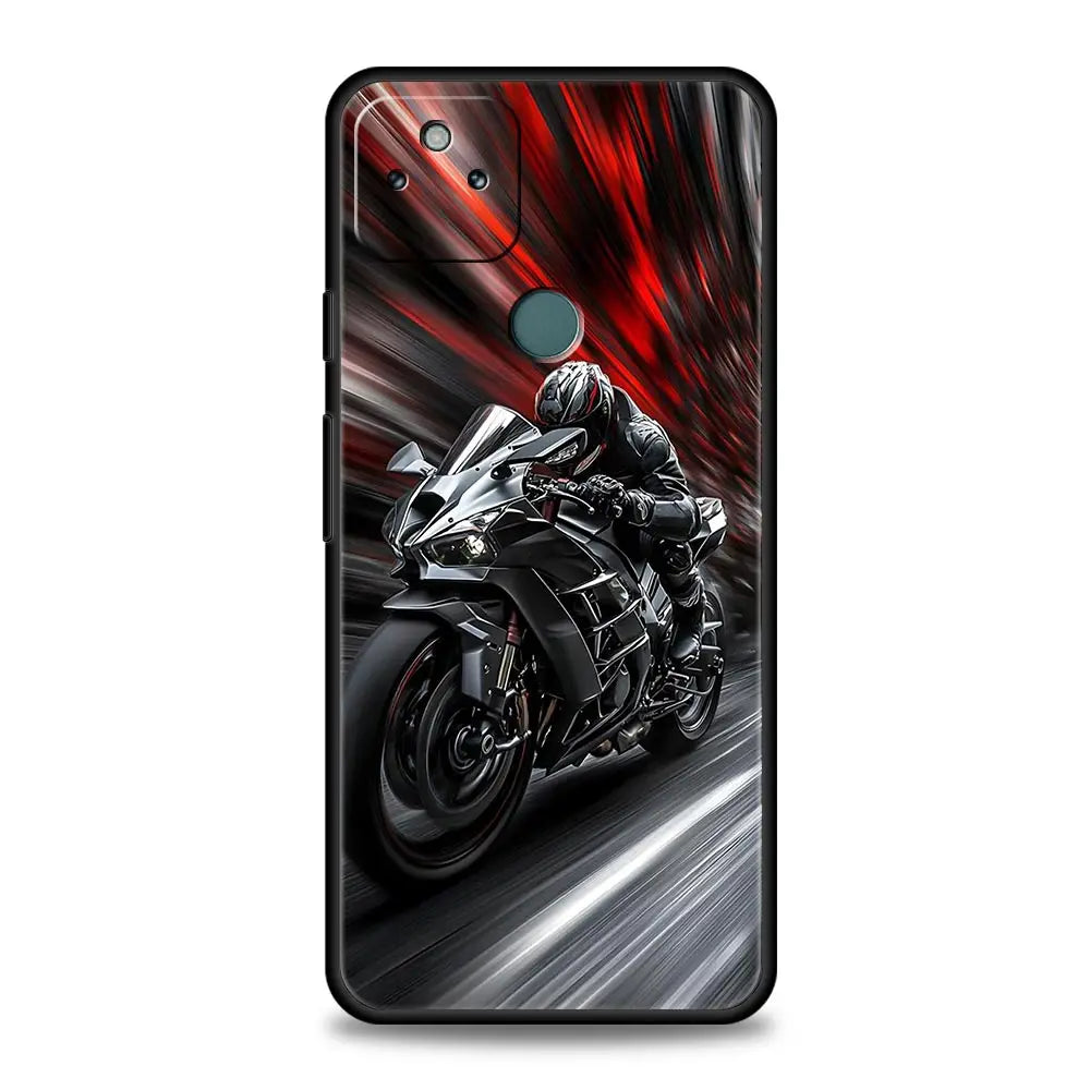 Phone Case Cover for Google Pixel 10 9 8 7 6 9A 8A 7A 6A Pro Shockproof Soft TPU 10 9 Pro XL Shell Capas Motorcycle Rider Fundas