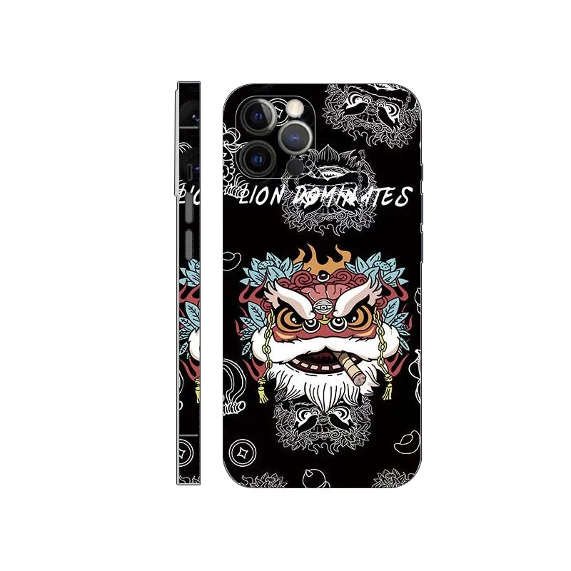 Colorful Decal Skin for iPhone 17 16 15 14 Pro Max Back Film Cover Wrap Rear Screen Protector Anti-scratch Durable Sticker