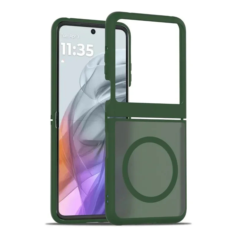 Luxury Matte Magnetic Charge Phone Case For Motorola Moto Razr 60 50 Ultra Razr + 2025 2024 2022 Skin Feel Shockproof Fold Cover
